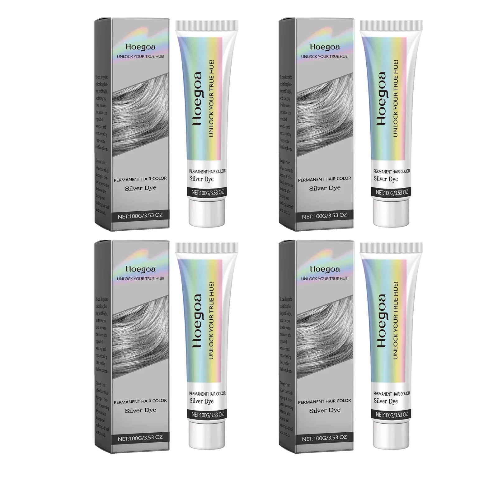 Gray Color Hair Dye Cream Smoky Gray Punk Style Light Color Silver Hair Permanent Professional Hair Colors Dye Wax For Women Men Oasis Select 4pcs