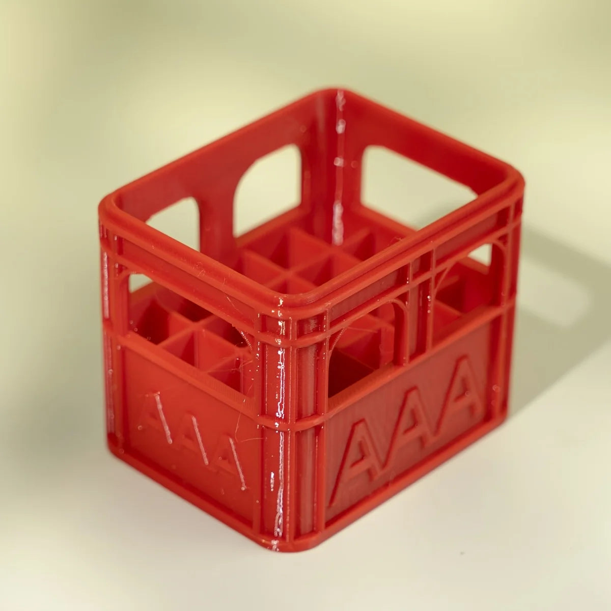3D Printed Beer Crate Style AA/AAA Battery Storage Boxes Stackable Battery Organizer Home Office Desktop Decor Storage Tool Gift Oasis Select AAA red