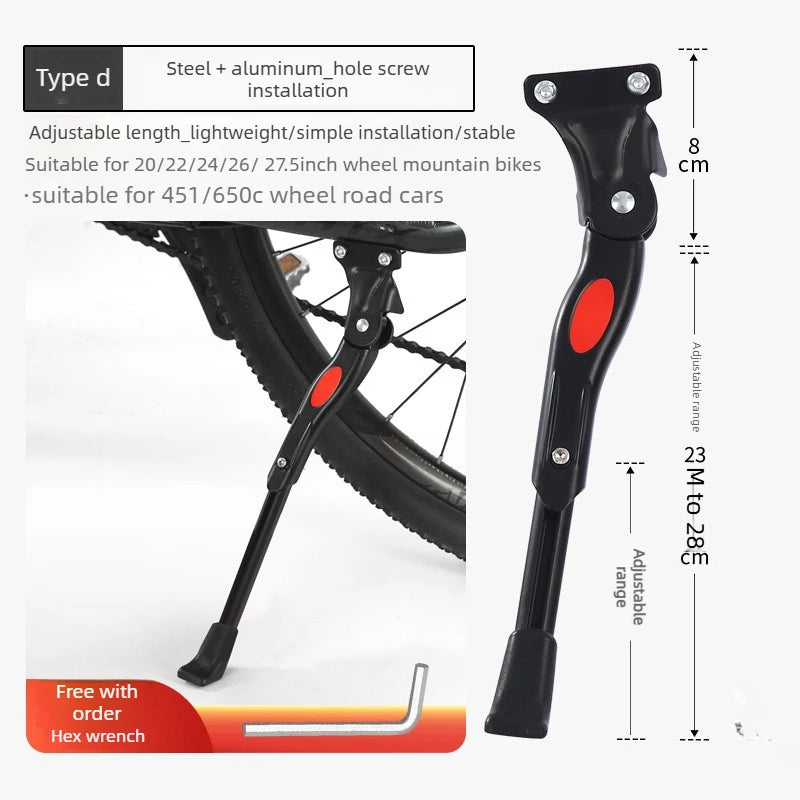 1pcs Bicycle Side Kickstand Parking Rack MTB Bike Support Stand Foot Rest Accessories for Kids Bike & Mountain Bike Oasis Select Type d