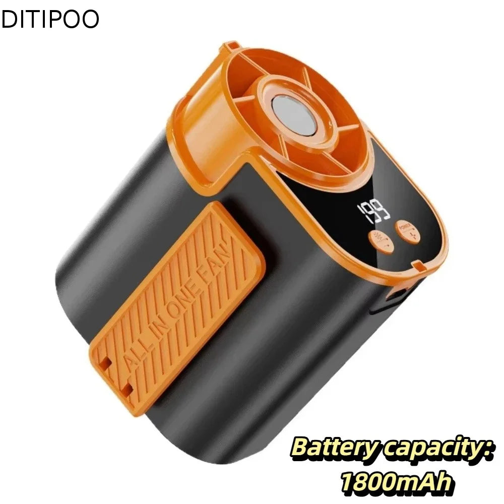 LED Display Waist Clip Fan Strong Airflow High-Speed Hanging Neck Fan Dual Wearing Solid Clip Structure Mini Cooling Fan Oasis Select