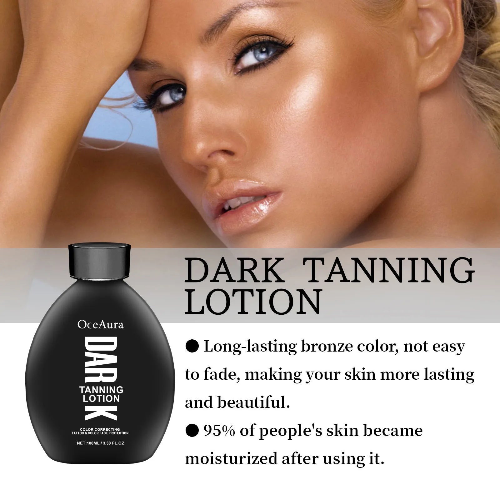 OceAura Self Tanner Bronzer Lotion 100ml | Sunless Tan Glow
