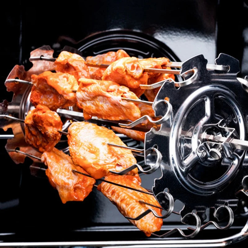 304 Stainless Steel Rotating Grill Skewers BBQ Grill Cage Air Fryer Lamb Skewers Grill Electric Oven Accessories Oasis Select