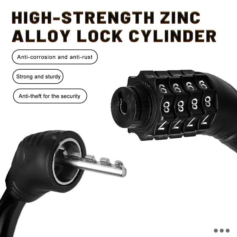 Bike Lock Mountain Bike Portable Security 4-digit Code Bike Lock for Bicycle Motorcycle Scooter Oasis Select