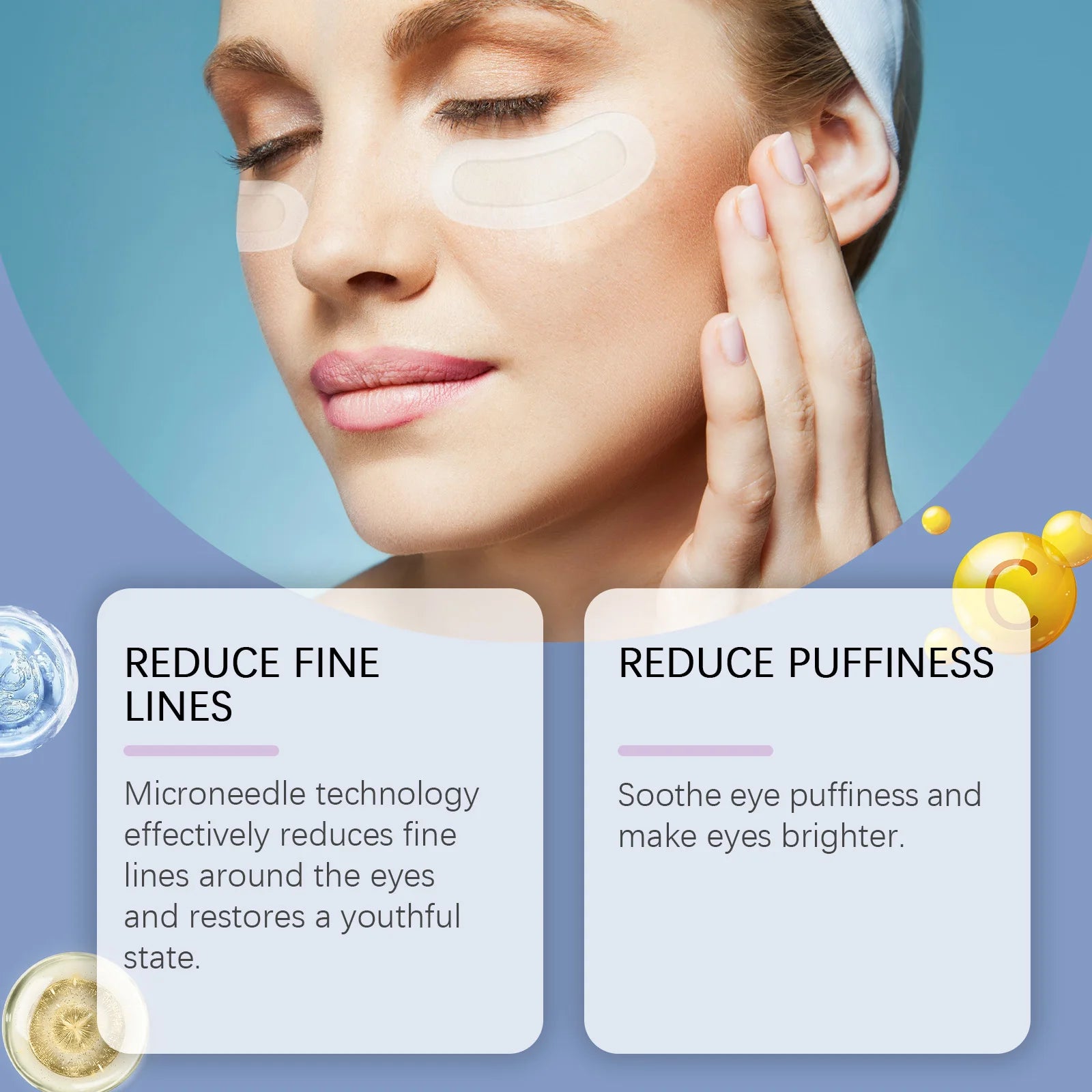 0.25mm Hyaluronic Acid Microneedle Patches Reduce Dark Circles Improve Eye Bags Puffiness Hydrating Anti-Aging Eye Care Oasis Select