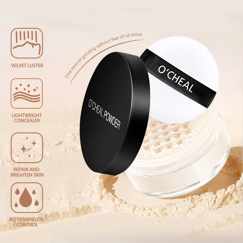 Whitening Girl Face Powder with Oil Control Loose Powder for Makeup Powder Color Waterproof Facial Powder Make Up Accessories Oasis Select