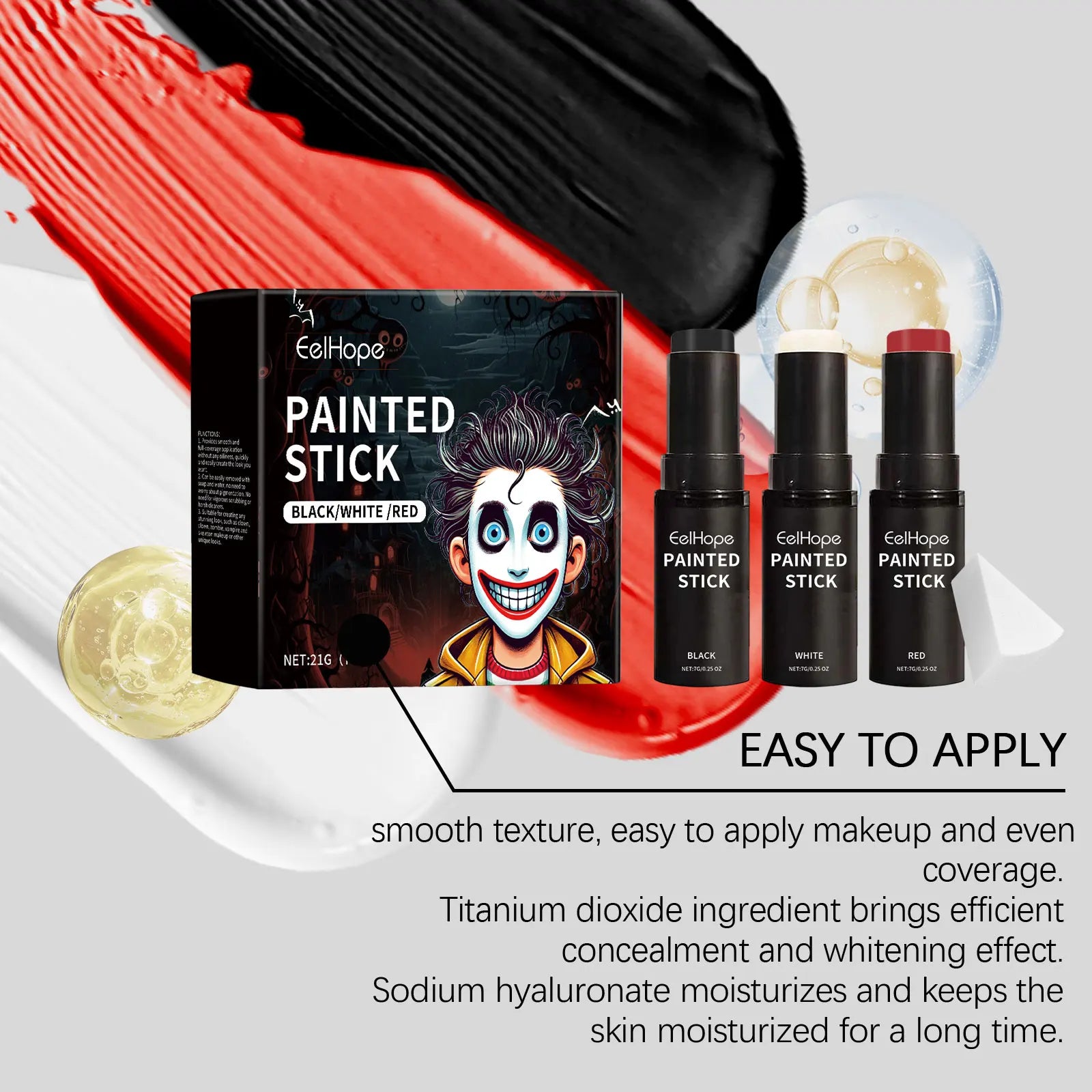 Halloween Body Paint Stick Set – Full Coverage Face & Body Makeup Halloween Face Paint Oasis Select