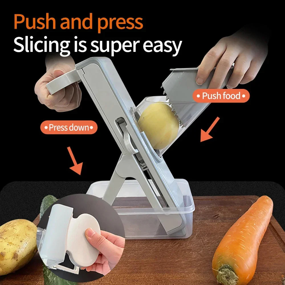 Multifunctional Vegetable Slicer & Grater | Stainless Blades