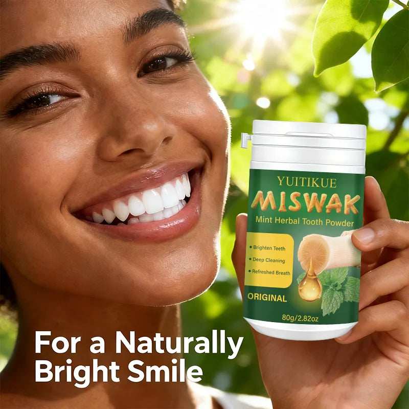 YUITIKUE Miswak Mint Herbal Tooth Powder - Natural Brightening, Deep Clean & Fresh Breath Oasis Select