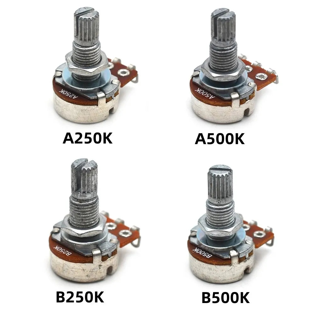 Guitar Parts/kits Guitar Potentiometer 18mm Pots Shaft 250K Or 500K Ohms A250K Plastic Potentiometer 1/4\" (6mm) Oasis Select