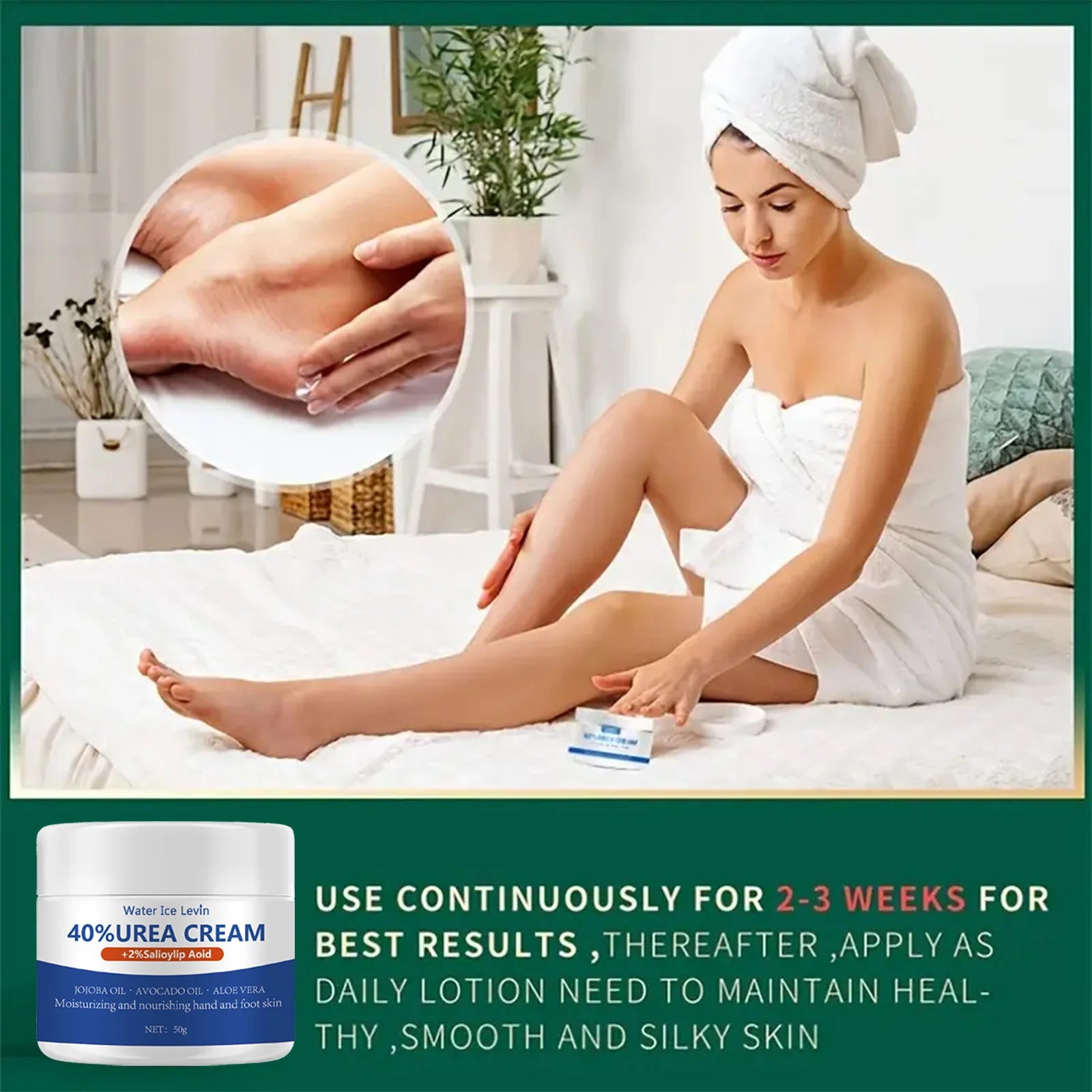 40% Urea Foot Cream with Aloe Vera – Cracked Heel Repair 50g Urea Foot Cream Oasis Select