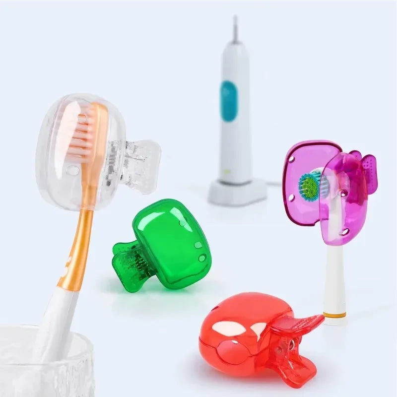 Toothbrush Covers Portable Toothbrush Protector Coverings Clips Tooth Brush Storage Head Cover Cap Tooth Brush Covers for Kids Oasis Select