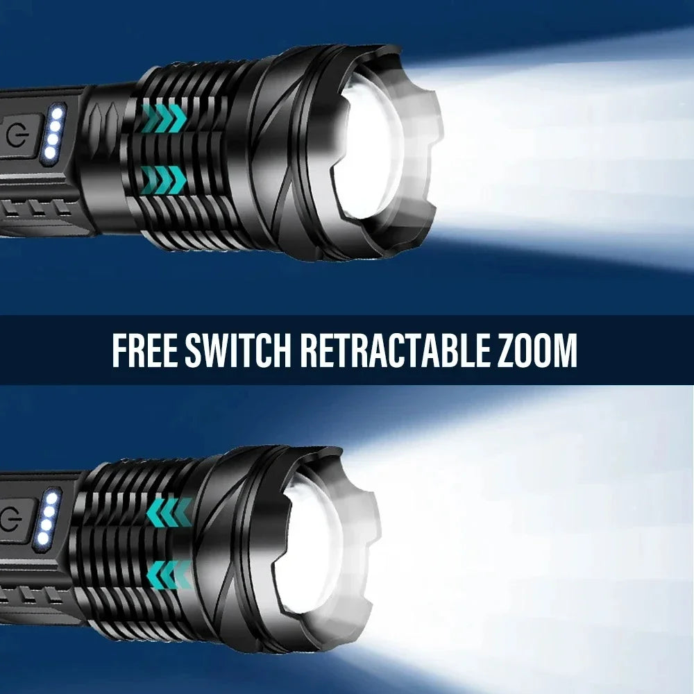 KDULIT LED Tactical Flashlight – 2300 Lumen, Zoom, USB Rechargeable