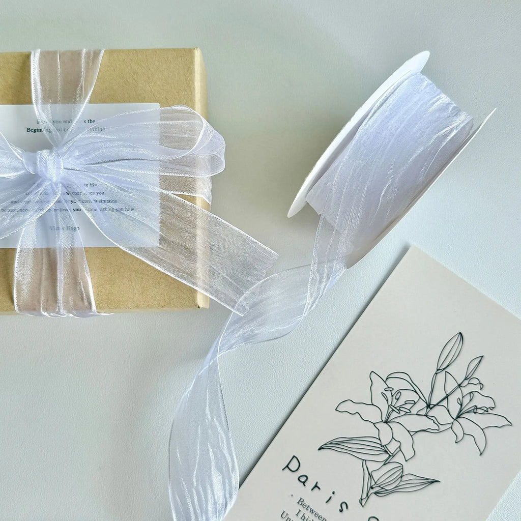 Double-sided Snow Gauze With Wavy Edges Ruffled Snow Gauze For DIY Handmade Gift Boxes, Flower Packaging Headwear Oasis Select 4cm10Yards--2