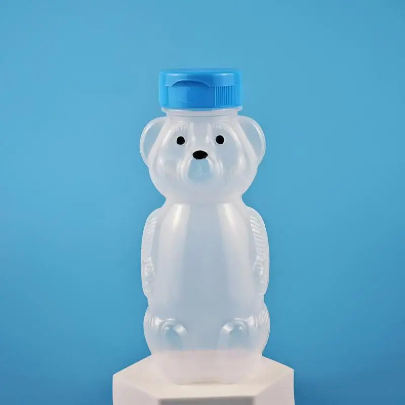 Cartoon Honey Bear Straw Cup with Flexible Straws Leak-Proof Squeezable Cup Cute Squeezable Leak Resistant Cup For Babies Oasis Select Blue Without straw