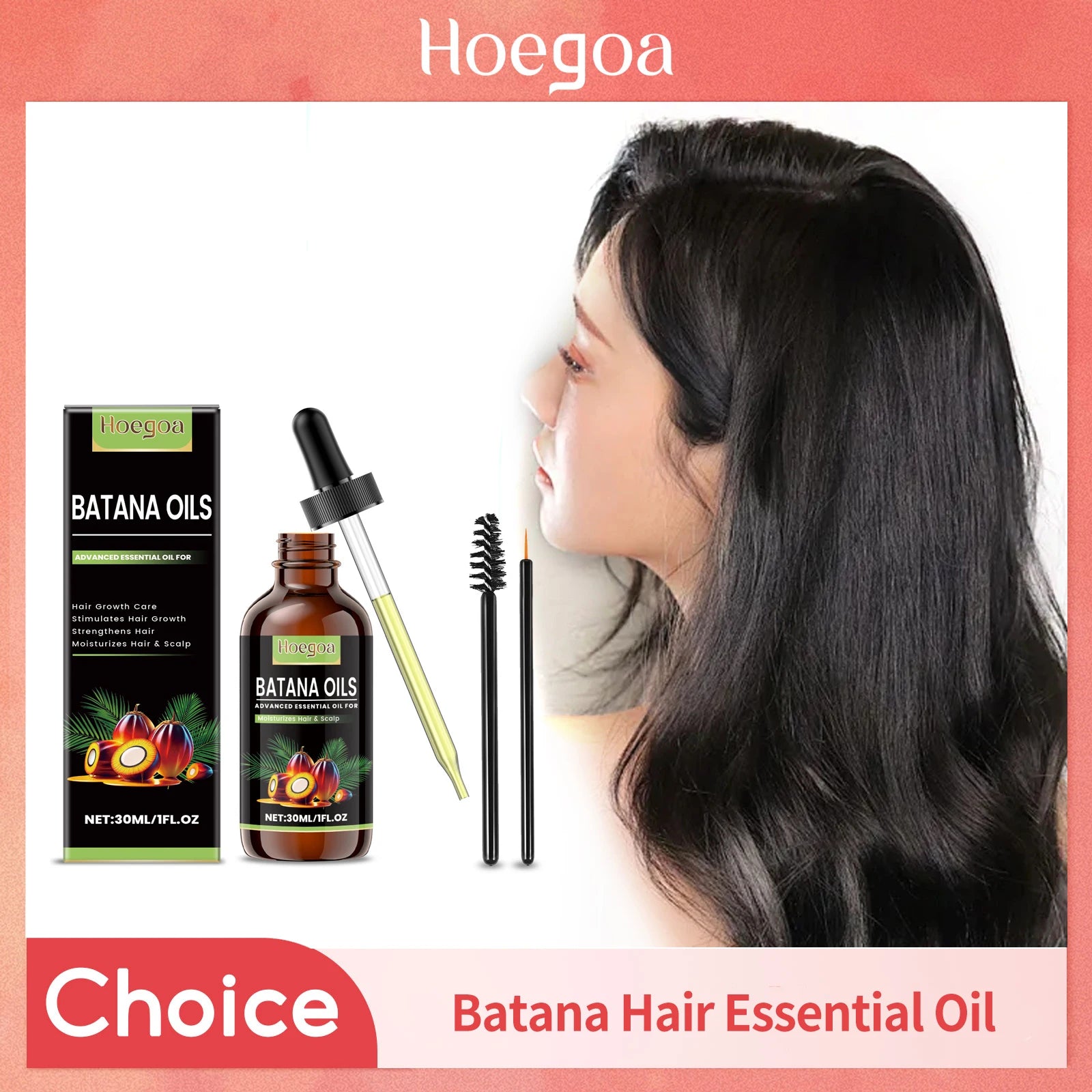 Batana Oil Hair Growth Eyelashes Enhancer Anti Loss Strengthen Oasis Select 2pcs
