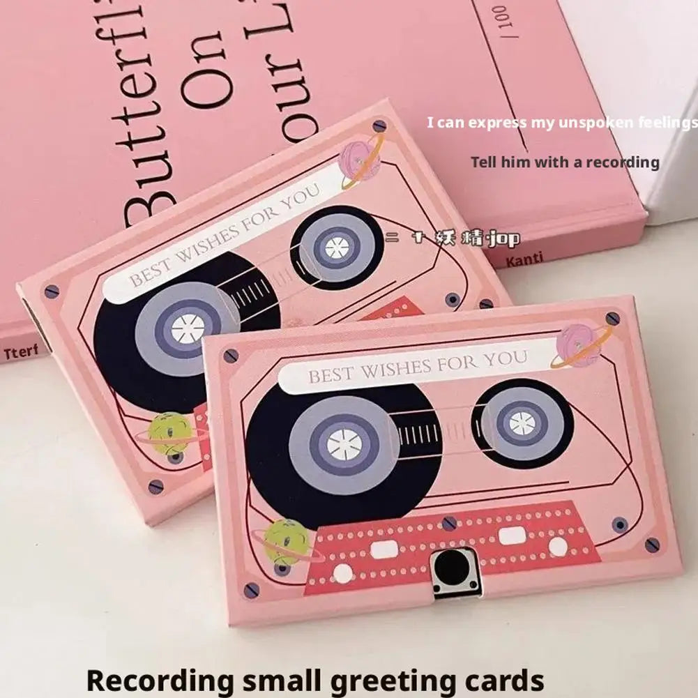 Voice Recordable Greeting Card 60 Seconds Recording Time Message Recorder Cassette Recording Voice Tape Greeting Card Oasis Select