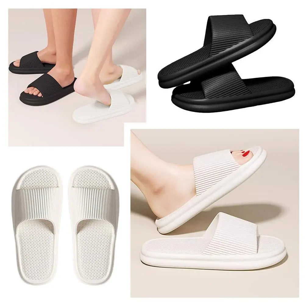 Women Summer Concise EVA Slippers Men Soft Home Slides Couples Bathroom Non-slip Sandals Adults Comfortable Outdoor Beach Shoes Oasis Select