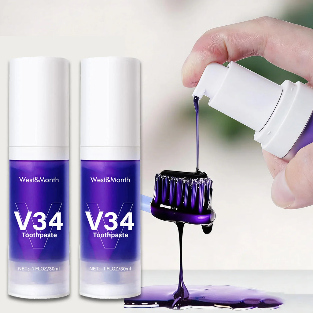V34 Whitening Toothpaste 30ml – Stain Removal & Fresh Breath