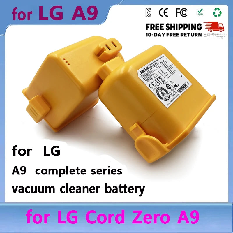 Replacement Battery for LG A9 Cord Zero A9,A9S,P9,A9K-CORE,A9MAX,A9T-Ultra,A9K-PRO,A9N,A9M,A9 Plus 25.55V 4000mAh 6000mAh Oasis Select