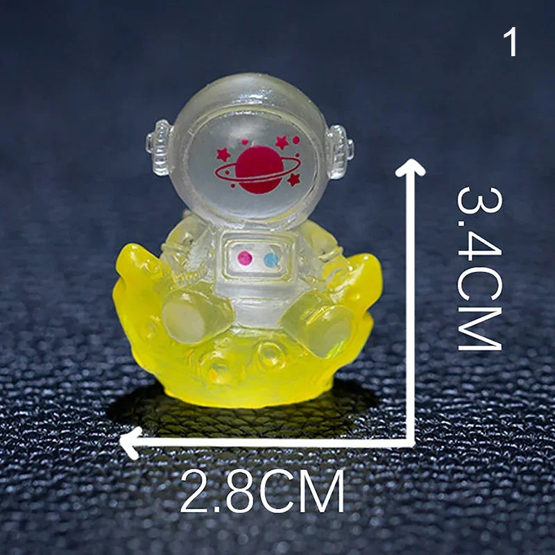 Cartoon Luminous Astronaut Ornament Mini Glow Animal Ornaments Micro Garden Landscape DIY Car Ornaments Decorations Toys Oasis Select 1