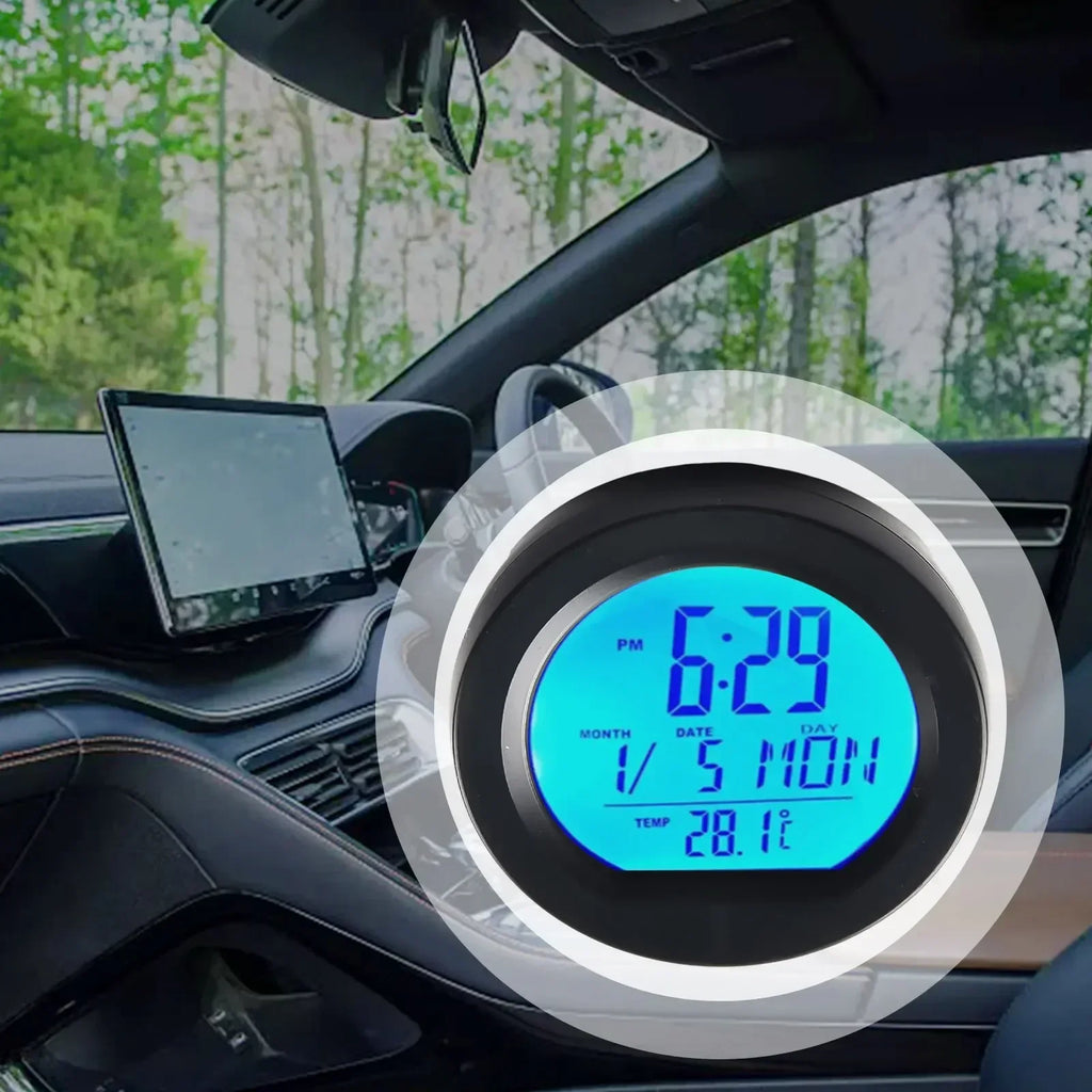 Brand New Car Clock Car&Truck Parts 0-50C Degrees Easy To Install Plastic 12/24 Hour Format Black Display Accurate Temperature Oasis Select