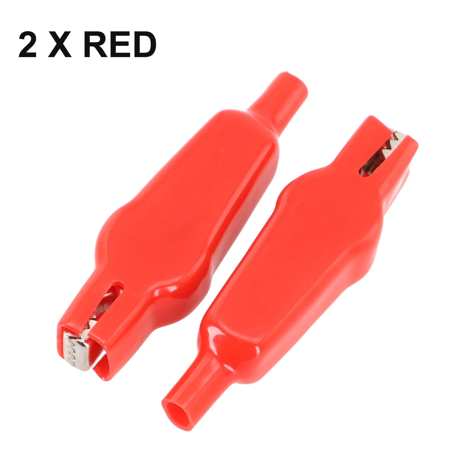 2Pcs Alligator Clip 20A PVC Sheathed Alligator Clamps DIY Test Leads Crocodile Electrical Clips Electrical Tool Parts Oasis Select 2 x red