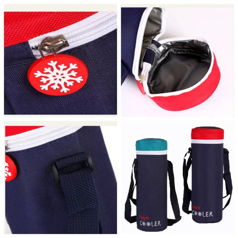 Water Bottle Tote Bag Universal Pouch Heat Preservation Insulated Cooler Bag Outdoor Traveling Camping Hiking Water Bottle Cover Oasis Select