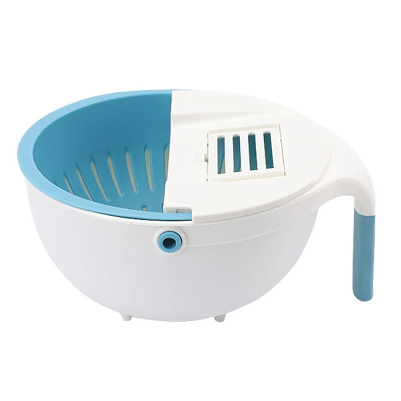 WISH Versatile Kitchen Vegetable Cutter - Multi-Function Chopper, Slicer, Grater With Drain Basket, Ideal For Potatoes & More Oasis Select As Shown