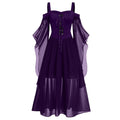 Women's Medieval Witch Gothic Dress | Plus Size Halloween Costume Halloween Costume Dress Oasis Select Purple XXXL