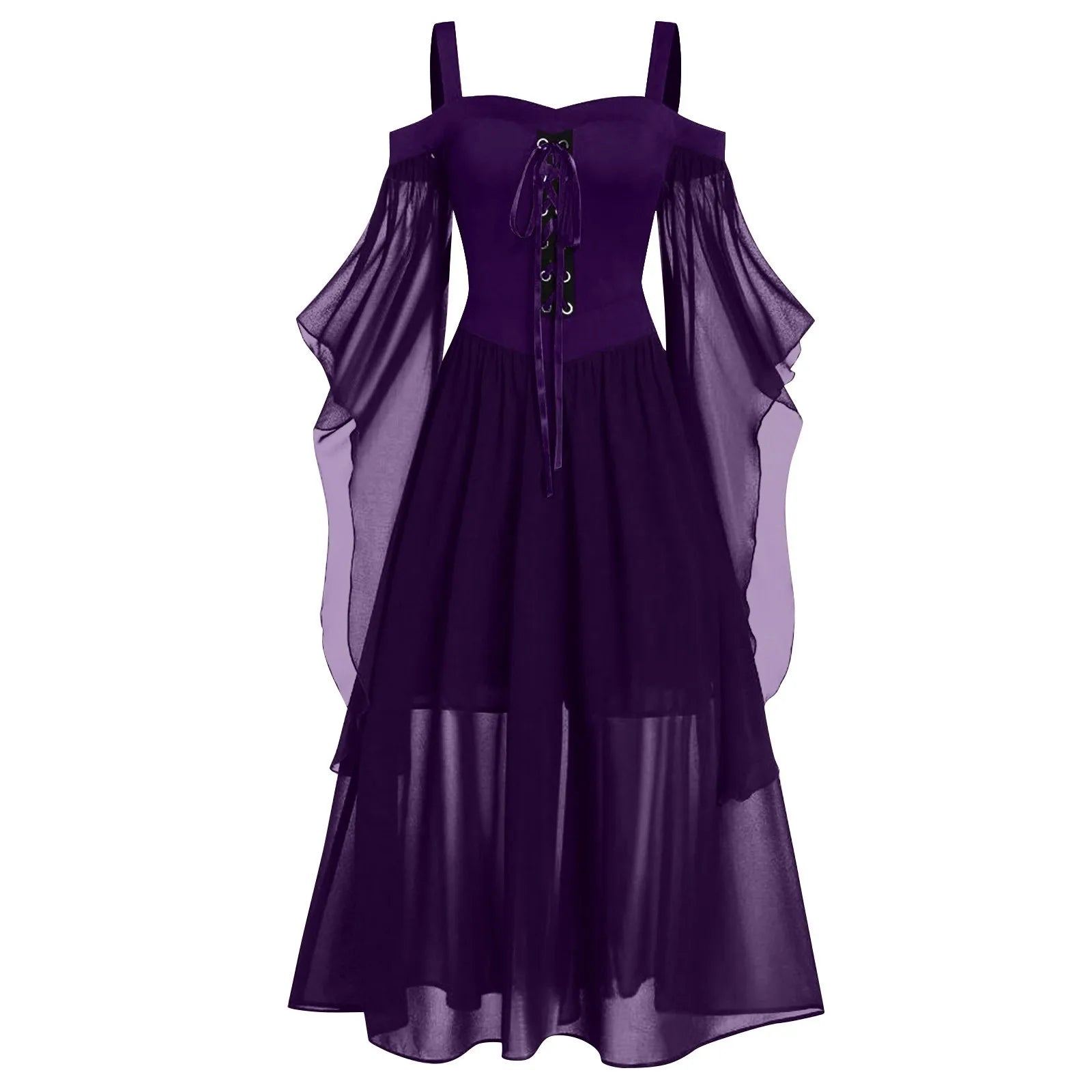 Women's Medieval Witch Gothic Dress | Plus Size Halloween Costume Halloween Costume Dress Oasis Select Purple XXXL
