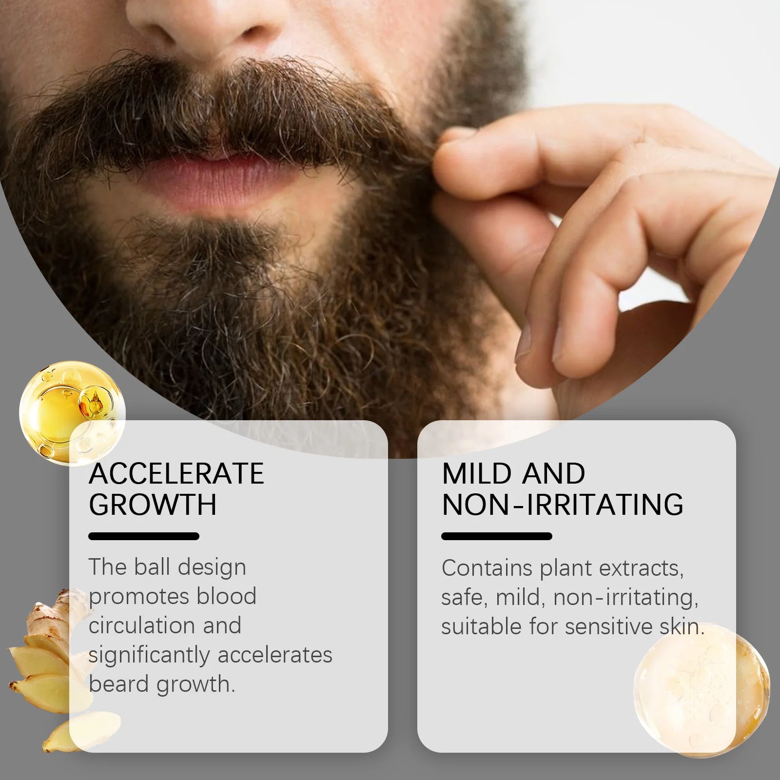 Beard Care Roll-On Oil – Nourishes, Thickens & Reduces Shedding Beard Growth Oil Oasis Select