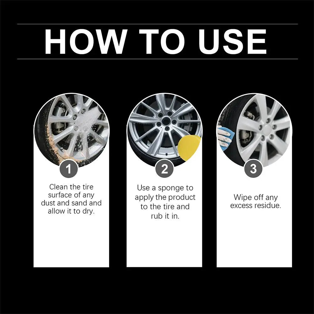 50g Tire Polishing Wax – Deep Black Gloss & UV Protection Tire Polishing Wax Oasis Select