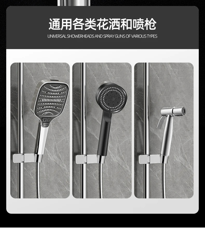 Universal Shower Head Holder Adjustable Shower Rail Holder Bathroom Accessories Replacement Hand Shower Bracket for Slide Bar Oasis Select