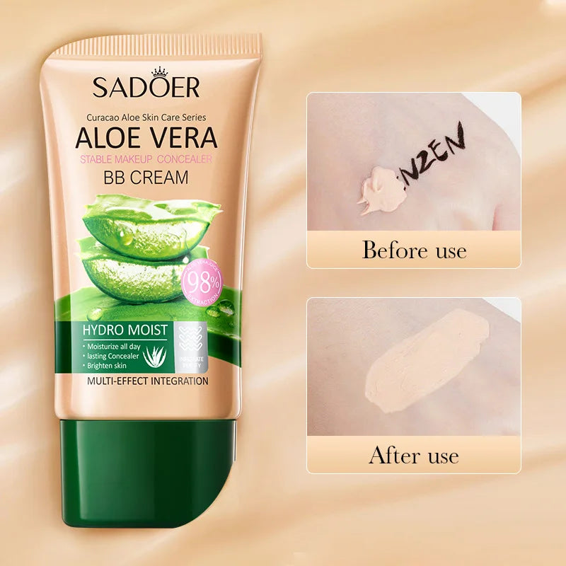 SADOER Aloe Vera BB Cream Concealer 40g – Full Coverage BB Cream Concealer Oasis Select