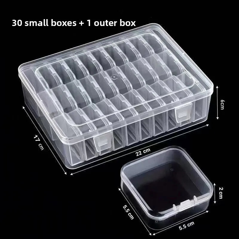 Transparent Plastic Bead Accessories Storage Box Nail Art Jewelry Box Diamond String Beads Organizer Modern Minimalist Style Oasis Select