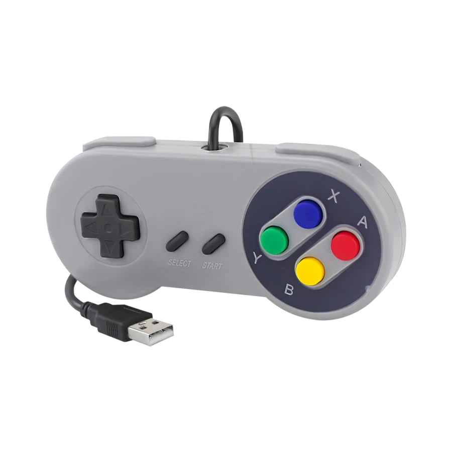 USB Wired Retro Gamepad for PC, NESPi & Raspberry Pi Retro USB Gamepad Oasis Select Grey handle