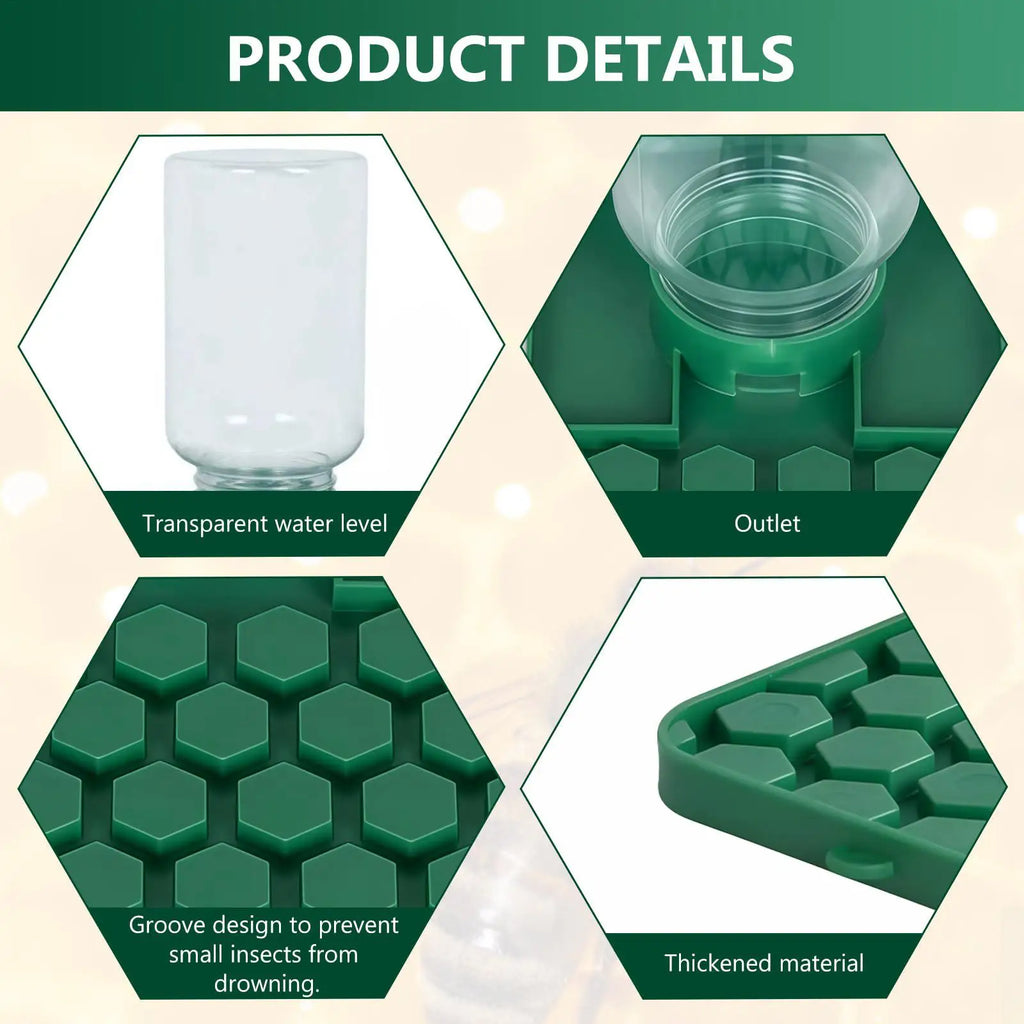 Leakproof Multi-Hole Water Feeder Bowl for Bees, Geckos & Reptiles