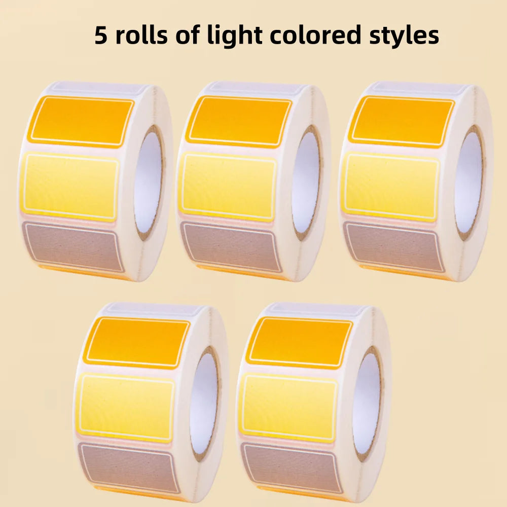 500 Waterproof Colored Labels Stickers Color-Coding Removable Labels Solid Colors Tags for Inventory Address File Classification Oasis Select 5 rolls light color