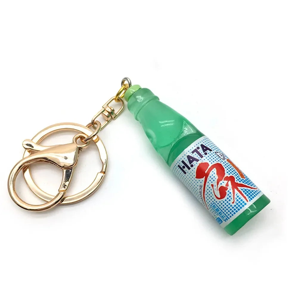 Simulation Marbles Bobble Soda Key Chain Miniature Japanese Ramune Soda keychain Cute Dollhouse Ornaments Bag Accessories Oasis Select Original