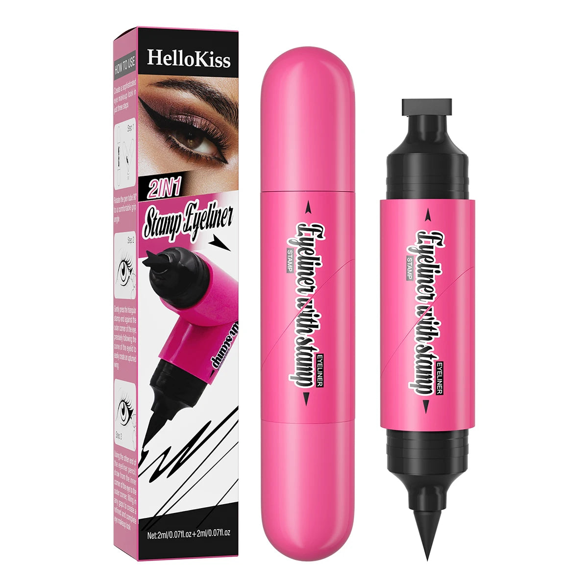 Hello Kiss Dual-Ended Stamp Liquid Eyeliner – Waterproof
