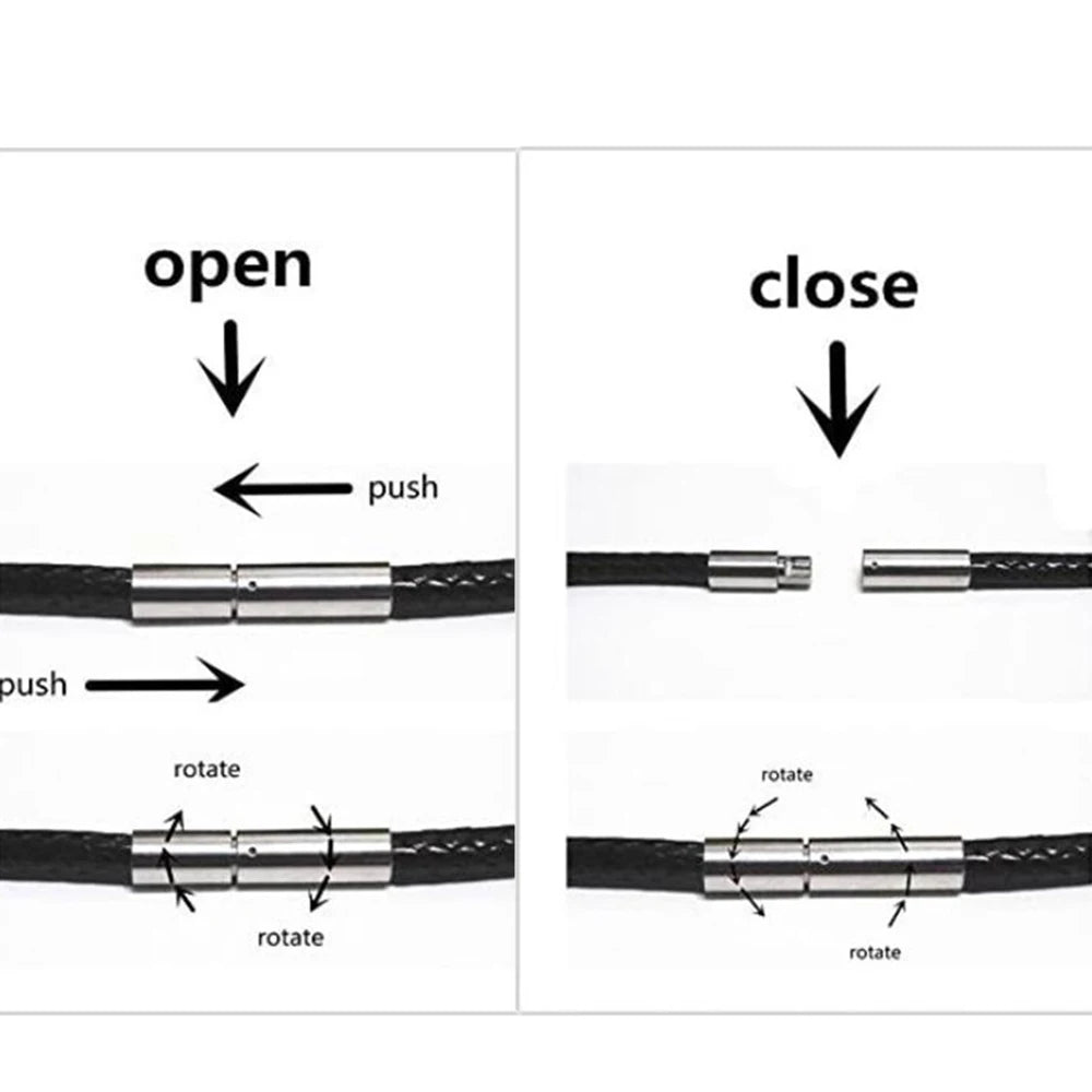 5pcs 304 Stainless Steel Cord End Caps Bayonet Clasps 1/2/3mm Hole Leather Rope Buckle for DIY Bracelet Necklace Jewelry Making Oasis Select