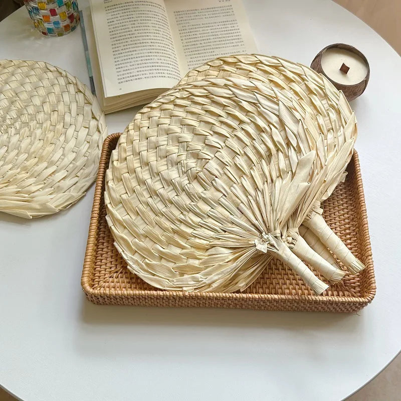 Chinese Style Handmade Fan Retro Natural Bamboo Braided Fan New Summer Cooling Hand Fan Art Crafts Woven Fan Home Decorations Oasis Select
