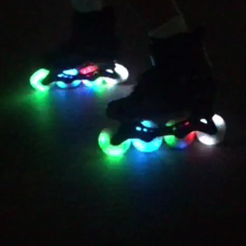 4PCS Luminescent Wheels Flash Inline Skate 90A LED Wheels Flash Roller Skates 68mm 72mm 76mm 80mmMulti-Specification Multi-Color Oasis Select
