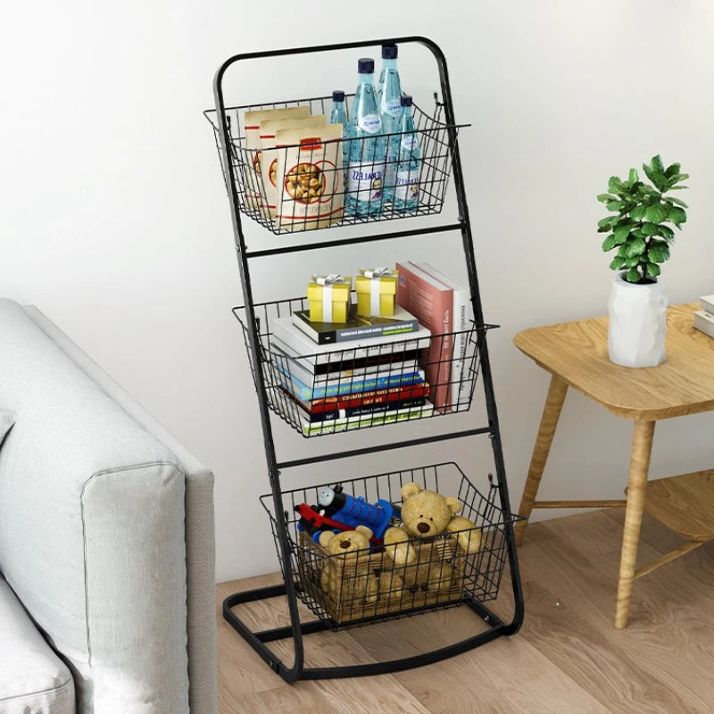 Kitchen rack Multifunctional snack vegetable basket Storage rack Floor-to-ceiling multi-layer special vegetable basket shelf Oasis Select