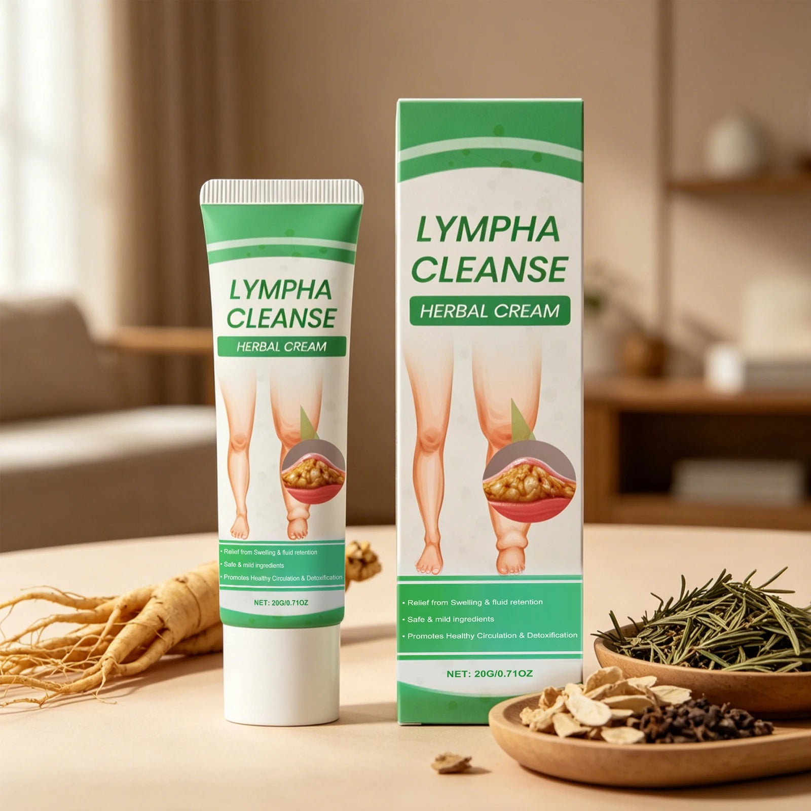 Lymph Cream Herbal Plant Formula Lymphatic Massage Improve Blood Circulation Help Detox Reduce Swelling Herbal Body Care Cream Oasis Select