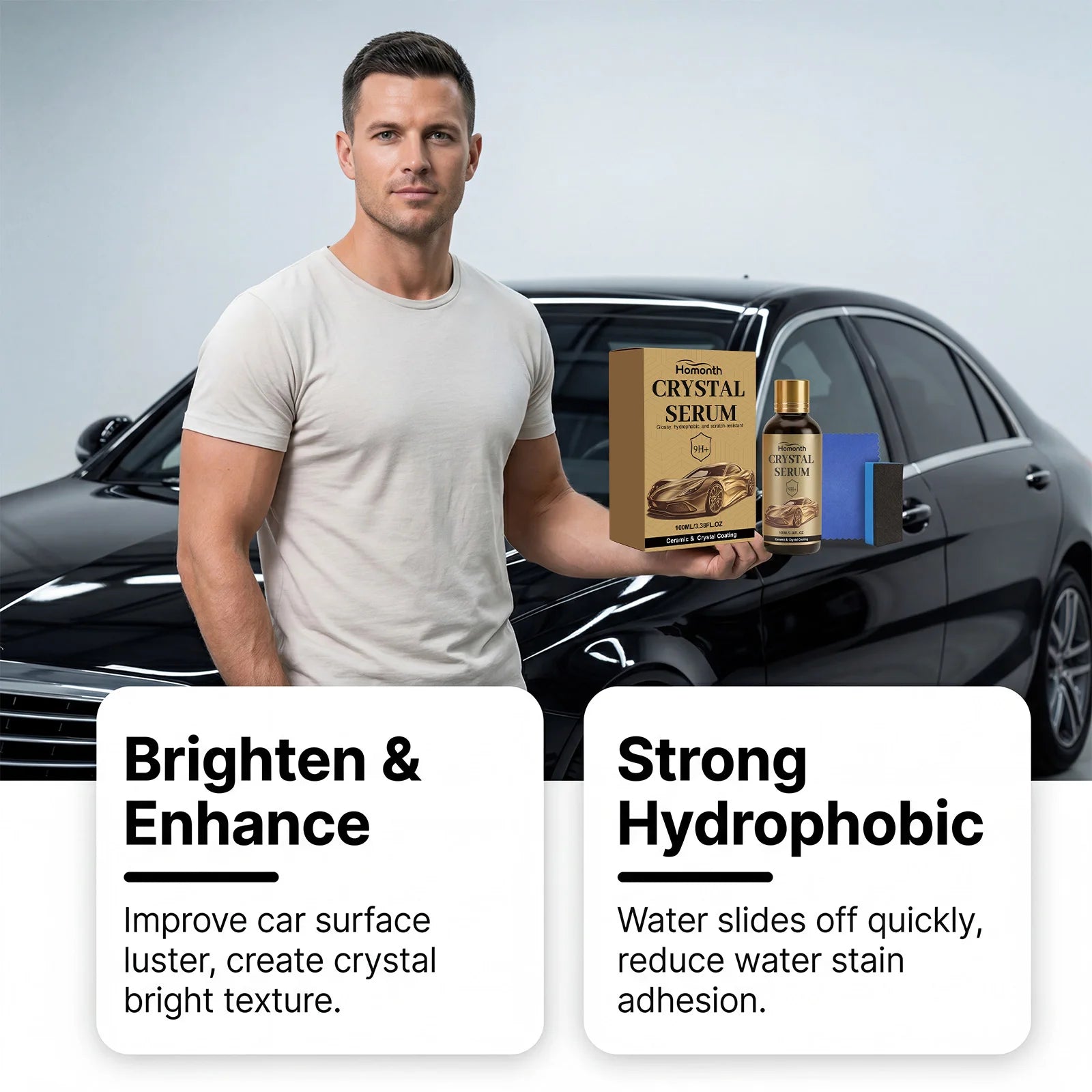 Automotive Ceramic Coating Kit for Paint Protection and Gloss Enhancement Hydrophobic, Scratch-Resistant Paint Coating Agent Oasis Select