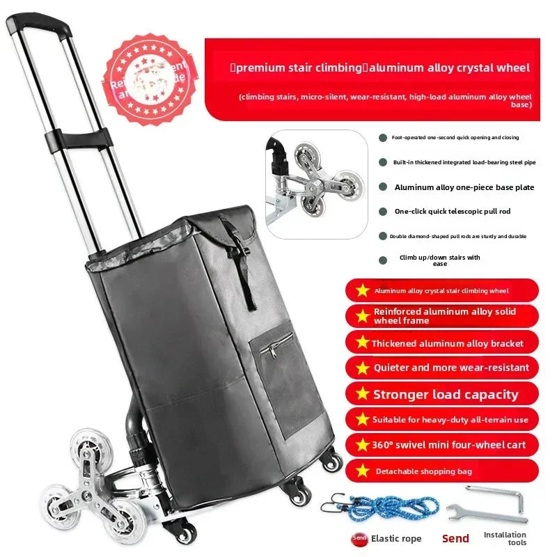 Multi-functional Climbing stairs, hand-pulled cart, luggage cart, trolley cart, small pull cart, folding small trailer Oasis Select zzk-c