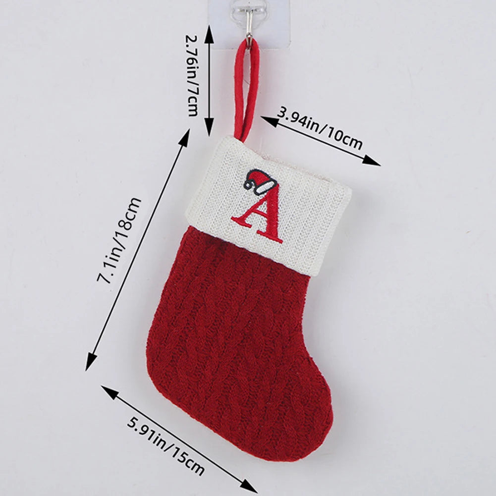 Personalized Knitted Christmas Stocking – Monogram Initial