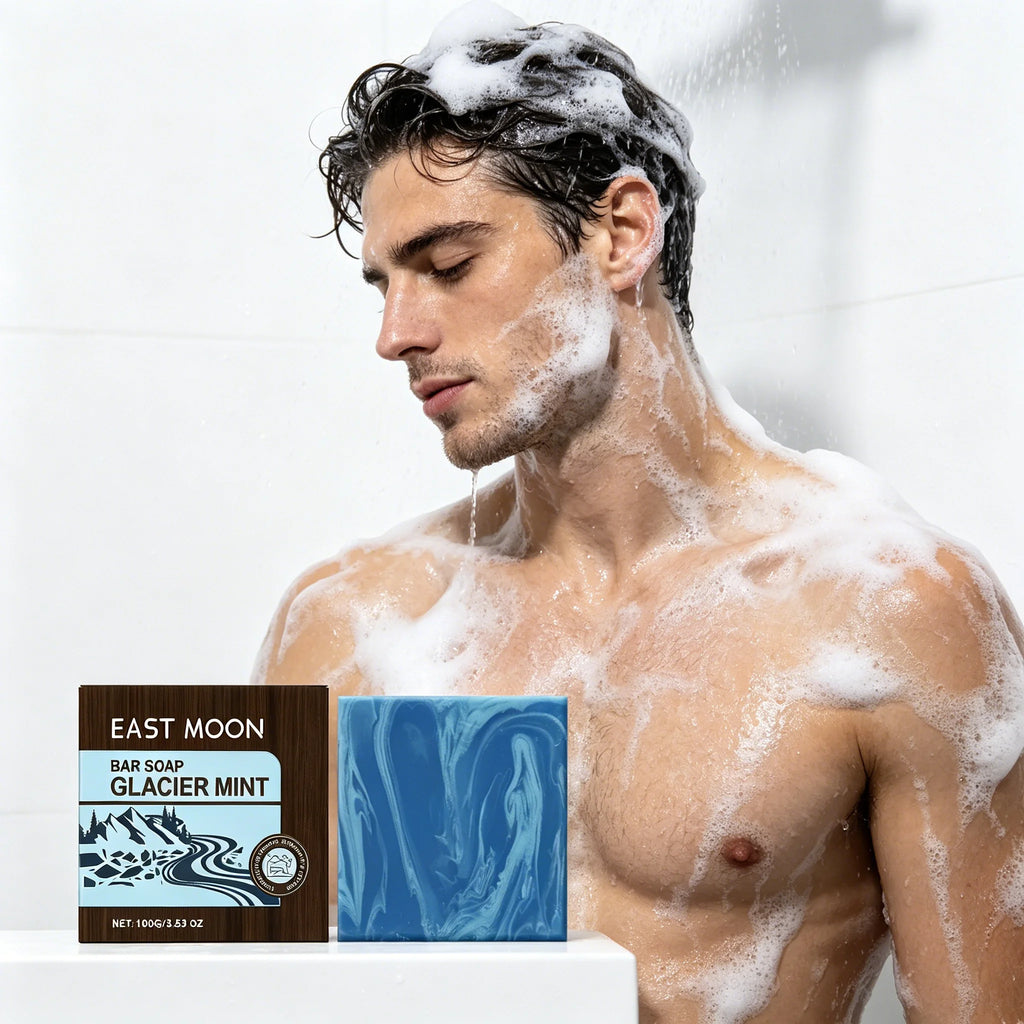 Glacier Cooling Mint Men's Bar Soap – Face & Body Cleanser Men's Bar Soap Oasis Select