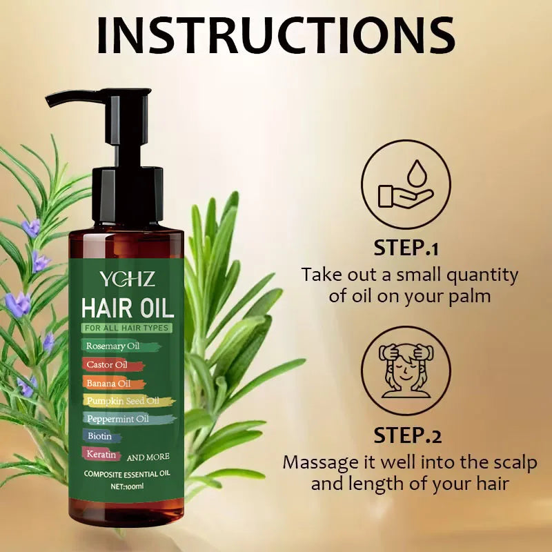 7-in-1 Rosemary Hair Oil with Biotin & Keratin – 100ml